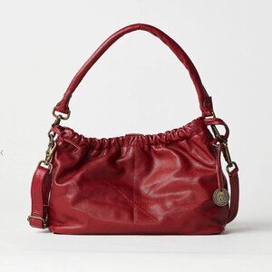 Like-new Wanderers Travel Co. The Cologne Wine Burgundy Leather Crossbody Bag